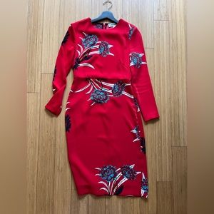 Dian von red floral dress 4